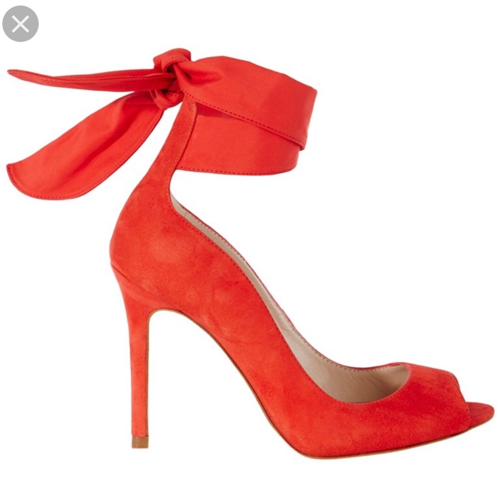 Karen Millen soft wrap tie peep toe stiletto